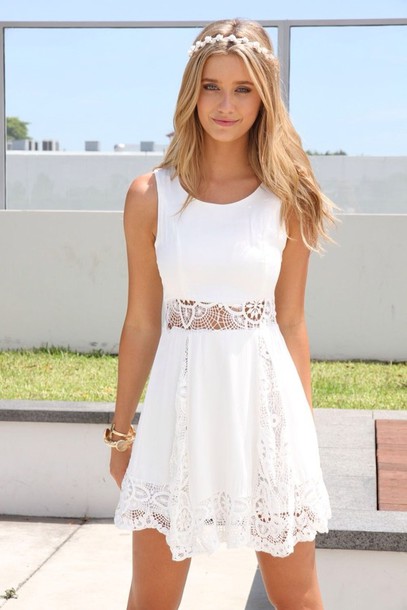 White Lace Cocktail Dress Picture Collection
