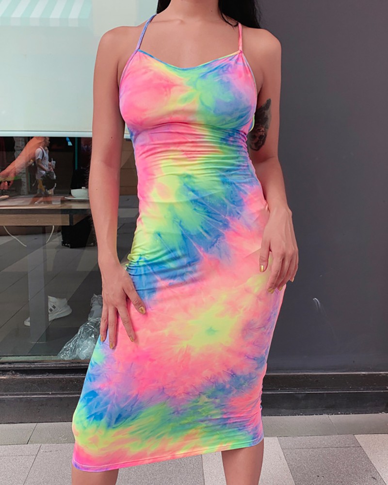 Tie Dye Bodycon Dress Dressedupgirl