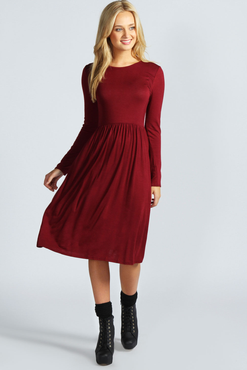 Long Sleeve Midi Dress Picture Collection | DressedUpGirl.com