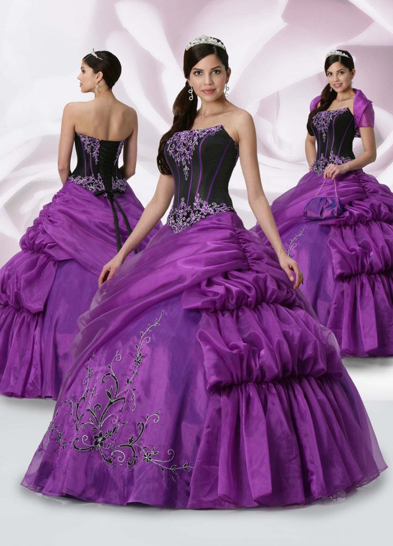 dark purple quinceanera dress