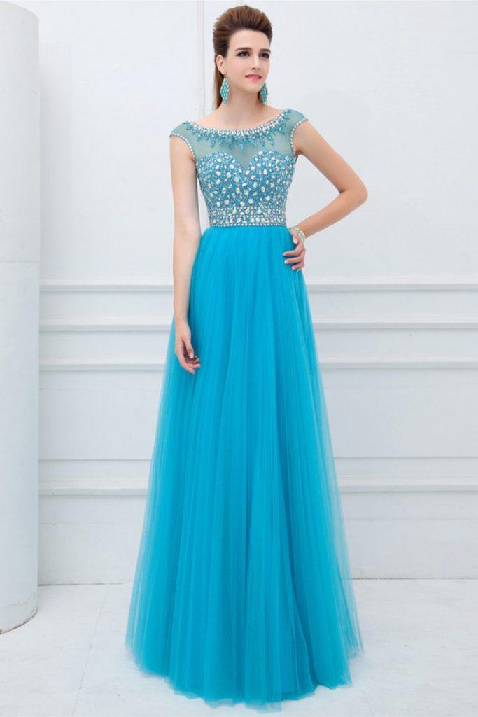 Cap Sleeve Prom Dress | DressedUpGirl.com