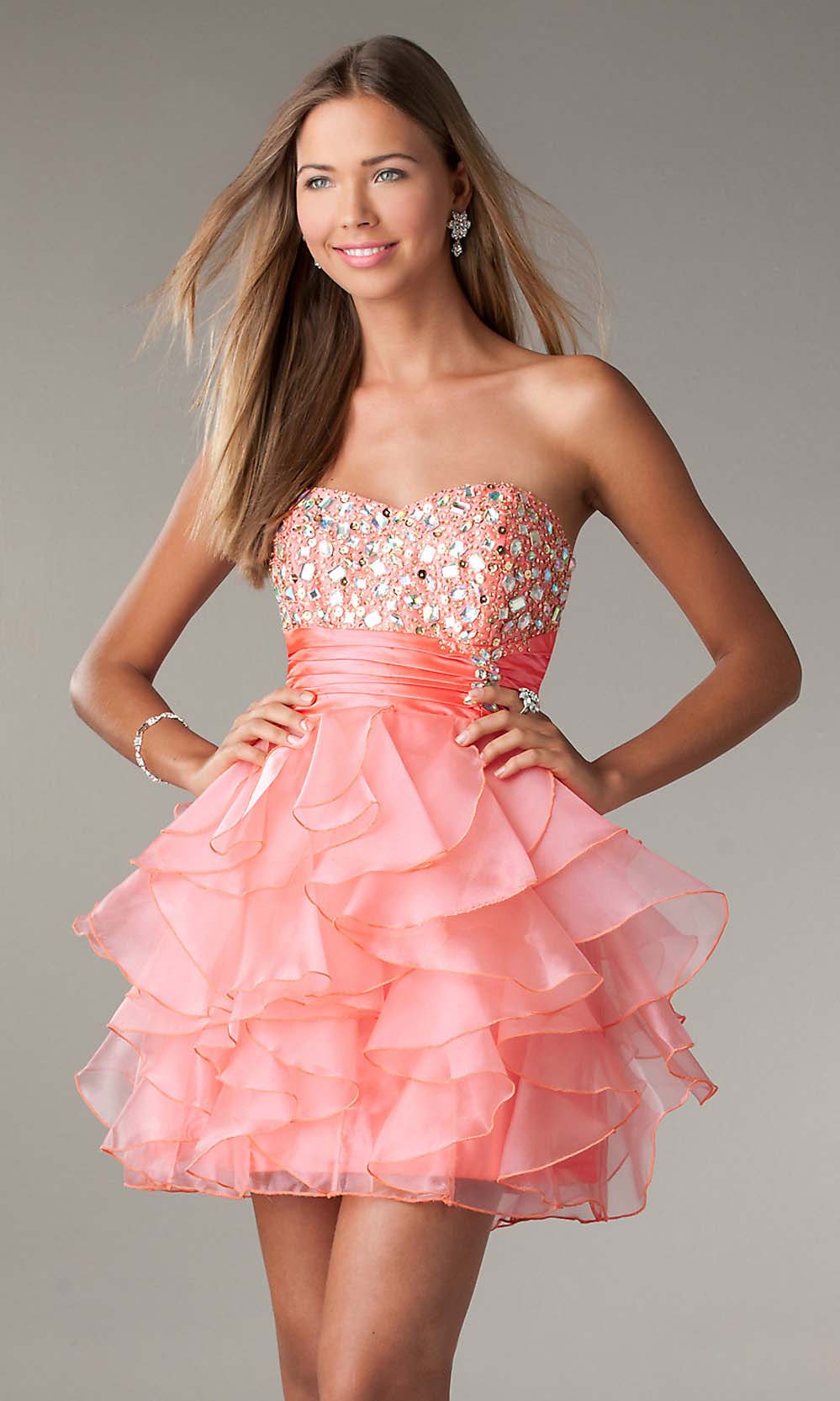 Coral Pink Prom Dresses 