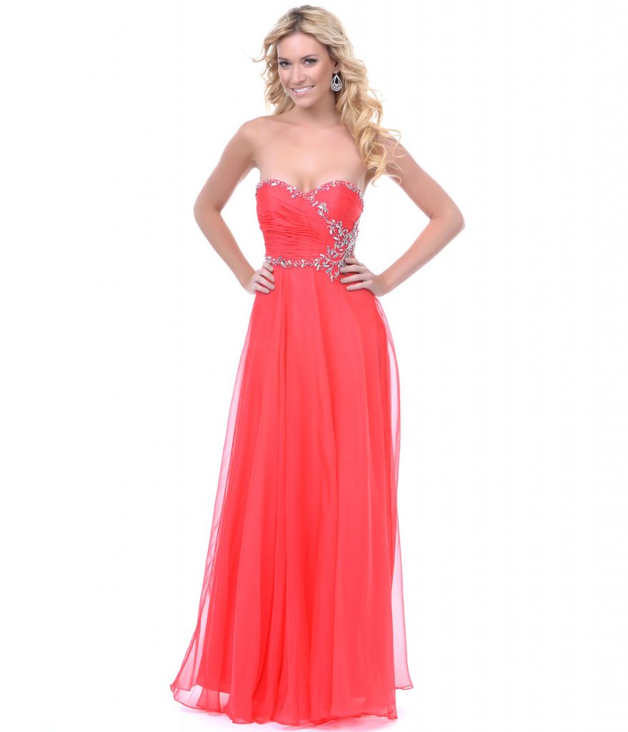 Short Coral Prom Dress | DressedUpGirl.com