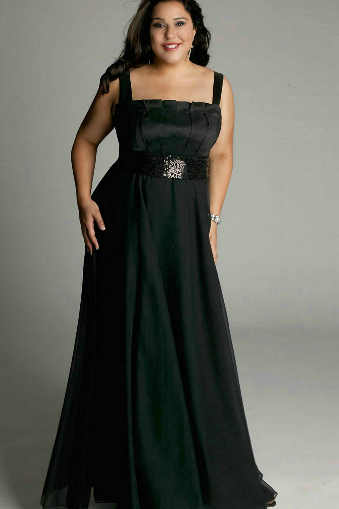 long black formal plus size dress