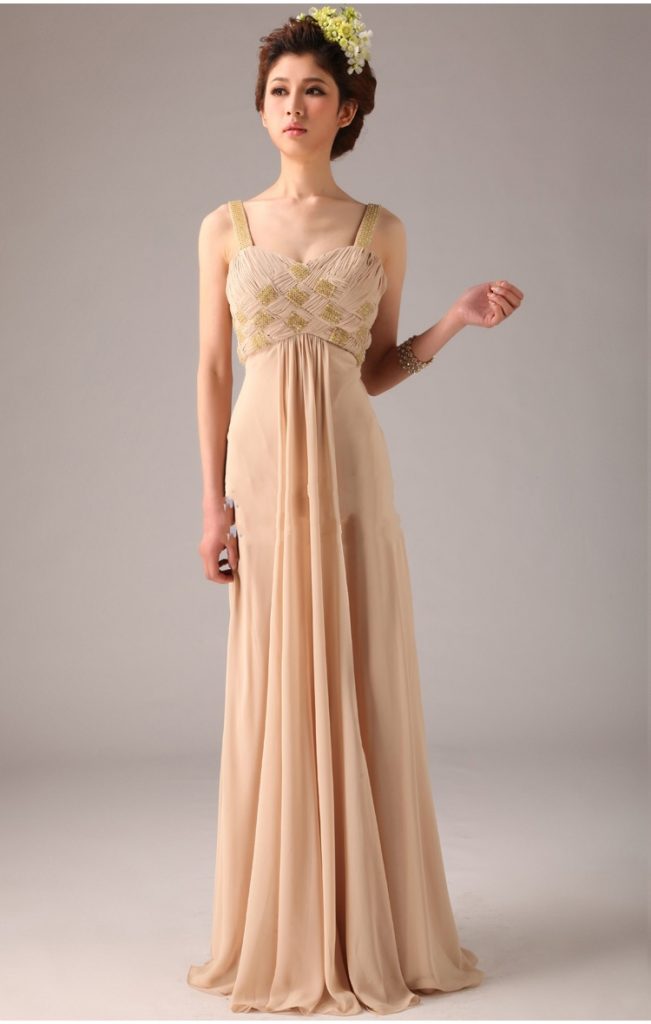 Champagne Chiffon Dress | DressedUpGirl.com