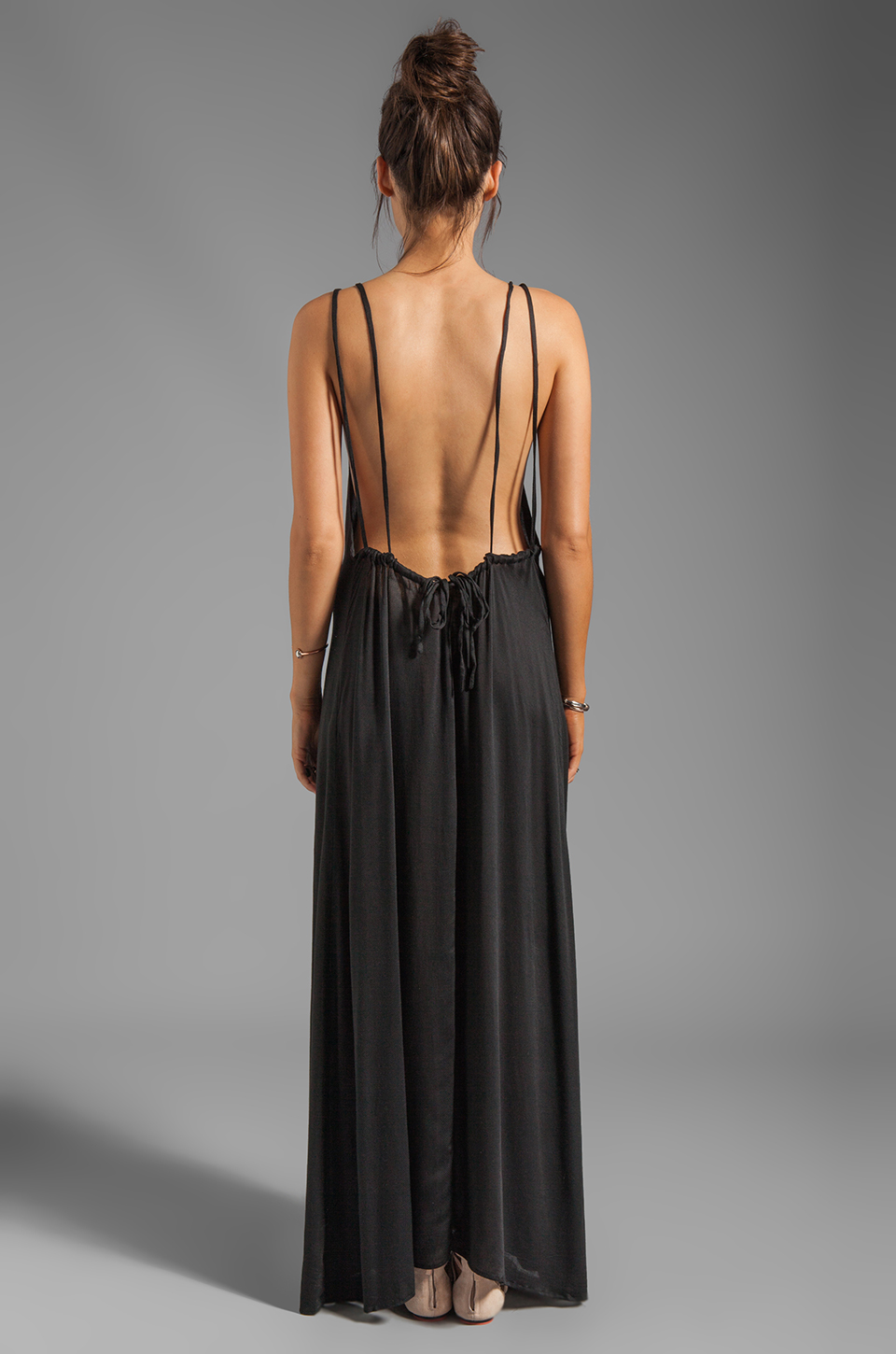 silk backless maxi dress