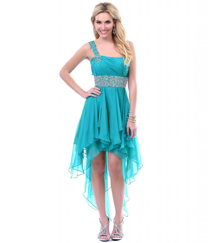 Teal High Low Dress | DressedUpGirl.com