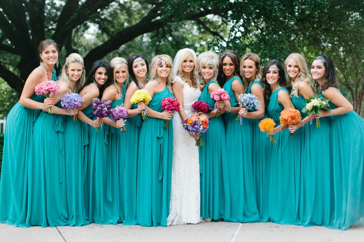 bridesmaid dresses aqua blue