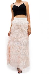 Ostrich Feather Maxi Skirt