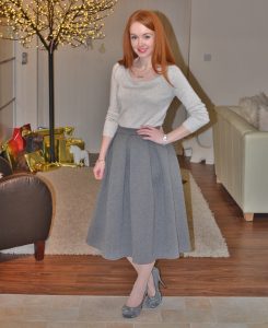 Grey Midi Skirt