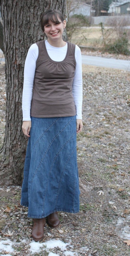 modest jean skirts