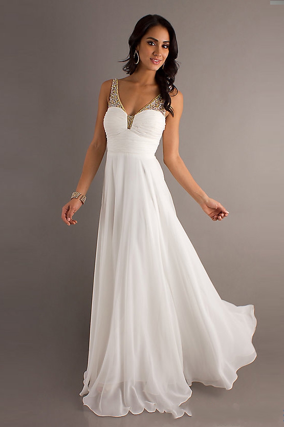 Красивые длинные белые платья