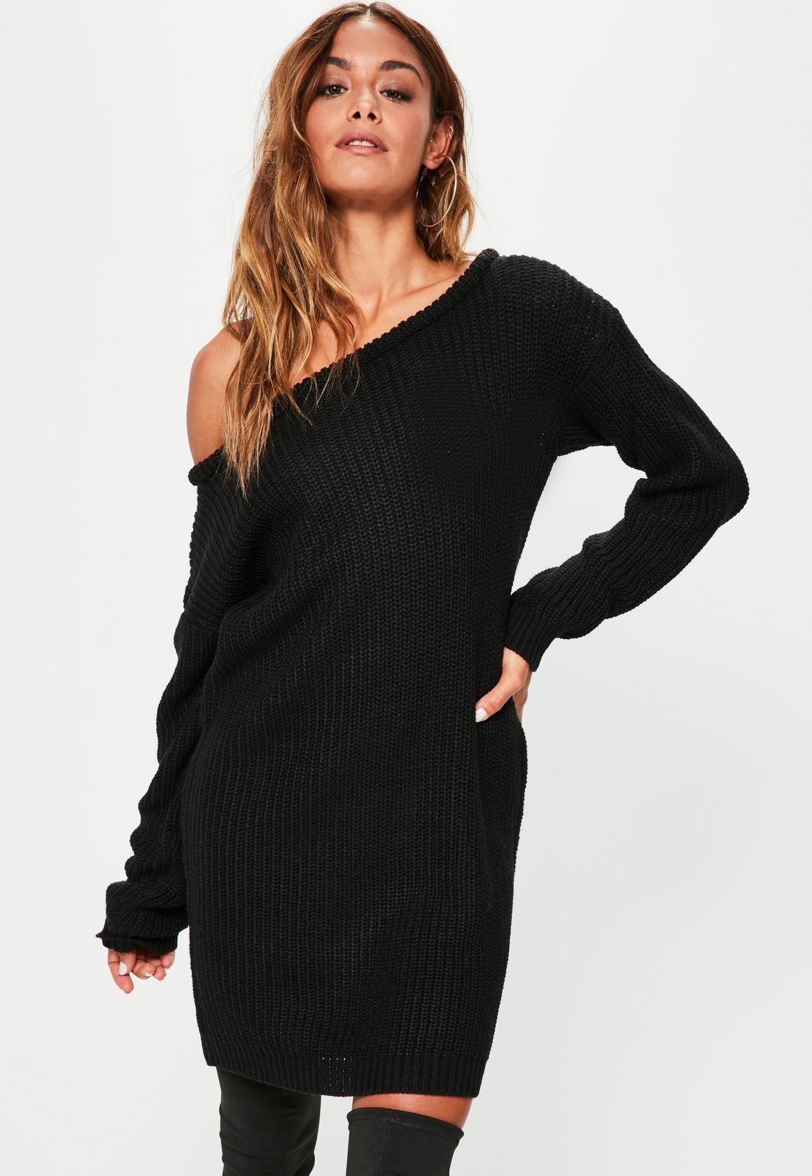 Off the Shoulder Sweater Dress | DressedUpGirl.com