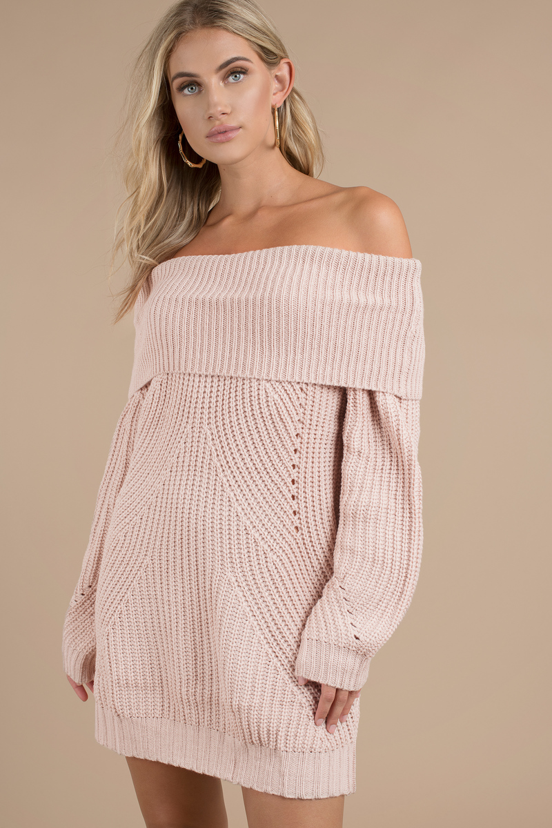 Off The Shoulder Sweater Dress