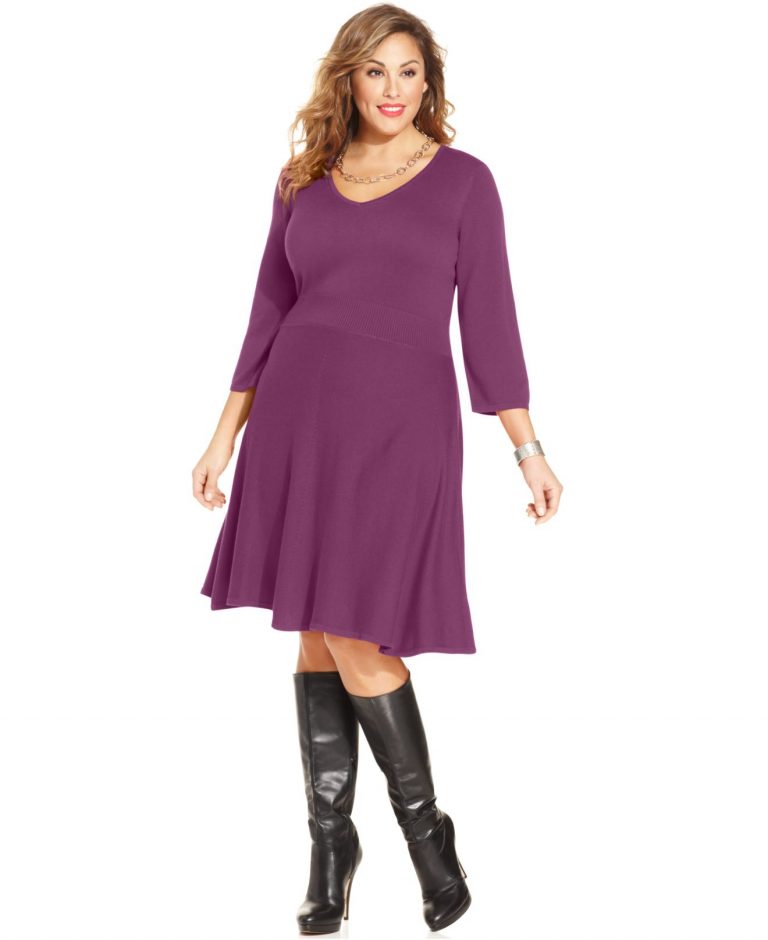 Purple Sweater Dress Plus Size