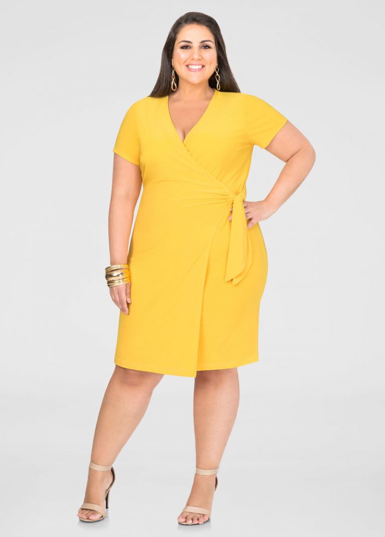 Yellow Wrap Dress | DressedUpGirl.com